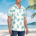 thumbnail image 6 of Uemuo Turtle Printed Regular Fit Short Sleeve Casual Hawaiian Shirt for Men,Aloha shirt,Tropical shirt,Floral print shirt,Vacation Beach shirt-XX-Large, 6 of 9