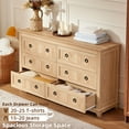 thumbnail image 5 of Joaxswe 6 Drawer Dresser Farmhouse Brown Soft Close Drawers 54 Inch Wide, 5 of 8