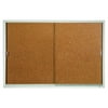 Quartet Enclosed Cork Bulletin Board for Indoor Use 6 x 4 Sliding Door Aluminum