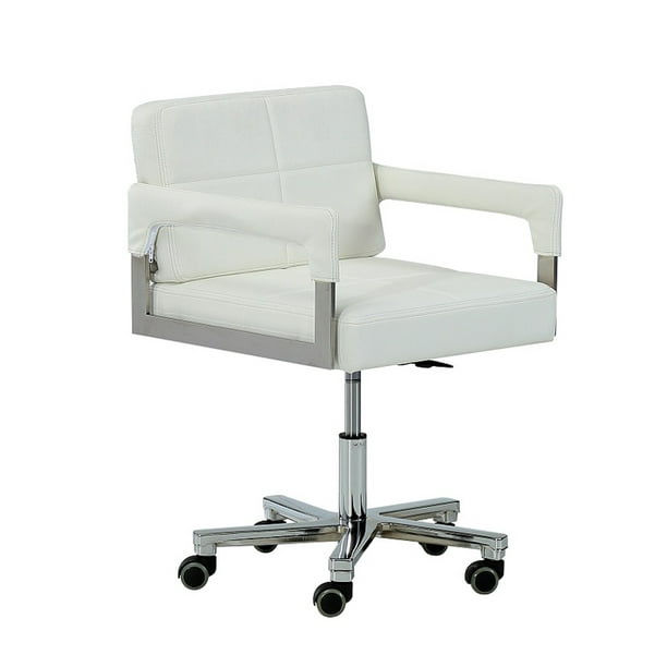 Modern White Bonded Leather Office Chair