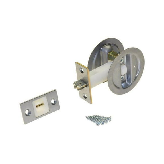 Satin Nickel Silver Steel Pocket Door Privacy Lock
