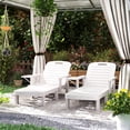 thumbnail image 2 of Outsunny Ensemble de 2 Chaises de Bronzage pour Jardin, 5 Positions Réglables, Blanc, 2 of 10