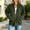 Army Green-A, variant on Women's Bomber Jacket Zip Up Casual Jackets Cable Knit Lightweight Athletic Track Jacket Corduroy Coat with Pockets Wine