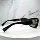 thumbnail image 4 of New MIU MIU Sunglasses Black Square Rectangular Gold Metal Authentic 53-18-135mm, 4 of 6