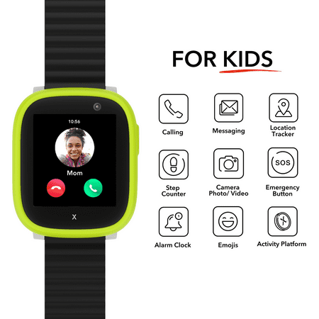 Xplora - Kids' X6Play (GPS + Cellular) Smart Watch 42mm Calls, Messages, SOS, GPS Tracker, Camera, Step Counter, SIM Card - Black