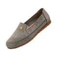 thumbnail image 4 of UDAUDU Women's Orthopedic Leather Loafers Slip On Flats 2026 Casual Comfortable Walking Shoes with Barefoot Feel Anti-Slip Rubber Sole, PU Upper Gray 6.5 Wide, 4 of 7