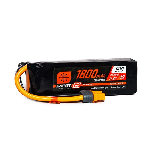 Spektrum Accessories 1800mAh 4S 14.8V Smart G2 LiPo 50C IC3 SPMX184S50 Airplane Batteries