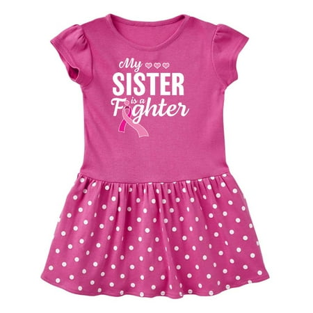 

Inktastic Breast Cancer Awareness My Sister is a Fighter Gift Toddler Girl Dress