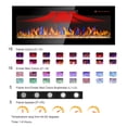 thumbnail image 2 of 60 inch recessed ultra thin tempered glass front wall mounted electric fireplace with remote and multi color flame & emberbed, LED light heater 03306, 2 of 9