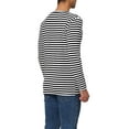 thumbnail image 3 of INSPIRE CHIC T-Shirt pour Homme à Rayures Col Rond Manches Longues Chandail Haut 38 Blanc Noir, 3 of 7