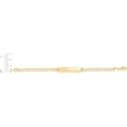 thumbnail image 3 of Floreo 10k Yellow Gold 6mm Solid Pave Curb Personalized Engraved Name Bar Custom ID Bracelet, 3 of 5