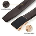 thumbnail image 5 of Mens Belt Leather Ratchet Belt for Dress Pants Casual Automatic Buckle Belt Fit 28"-46" Waist, 1 3/8" Wide, Coffee, X25021, 5 of 10