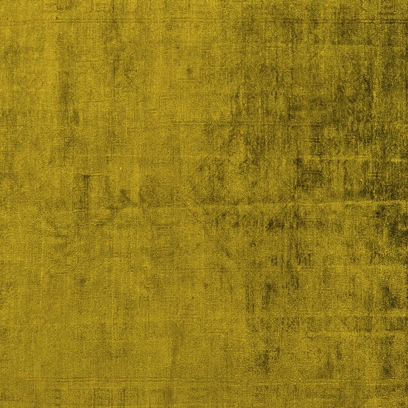 Ahgly Company Machine Washable Indoor Square Abstract Yellow Modern Area Rugs, 4' Square