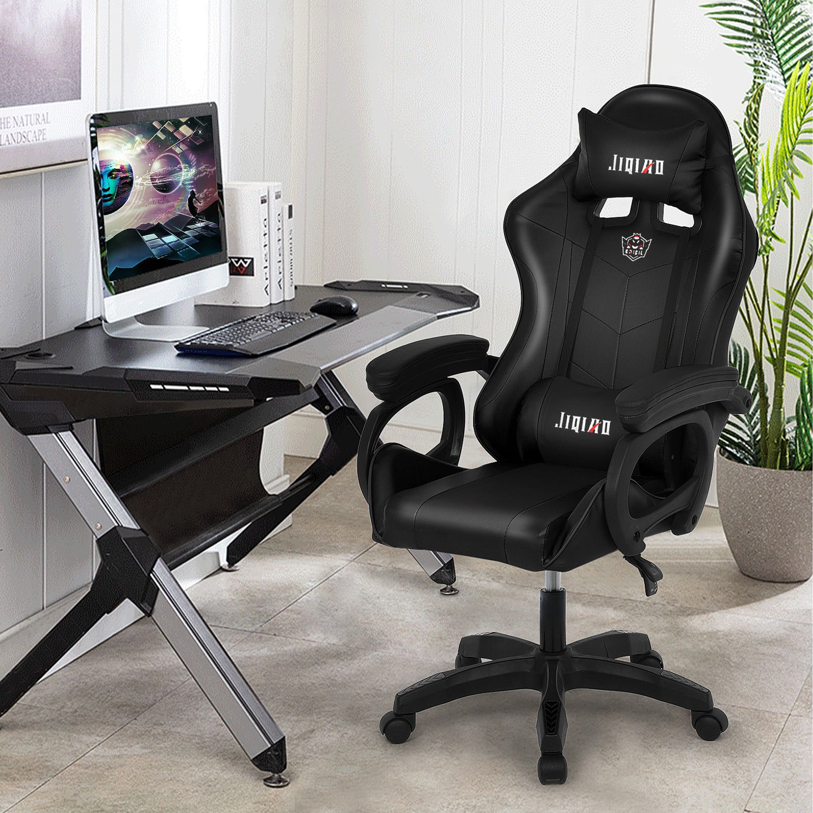 Details about   US High Back Gaming Chair Computer Racing LeatherAdjustable Office Desk Pink 