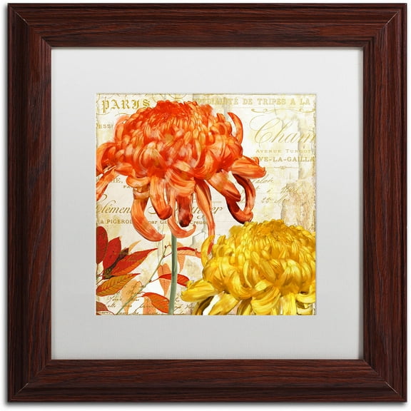Trademark Fine Art "Chrysanthemums I" Canvas Art by Color Bakery White Matte, Wood Frame