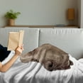 thumbnail image 3 of Weimaraner Soft Flannel Fleece Throw Blanket, Portrait of Brownish Short Haired Hunting Dog Animal Breed Head Nose Ear, Cozy Plush for Indoor and Outdoor Use, 50" x 70", White Cocoa Tan, by Ambesonne, 3 of 5