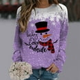 thumbnail image 2 of Sudadera con capucha de Manga larga Gibobby morado estampado de nieve navideños XL, 2 of 4
