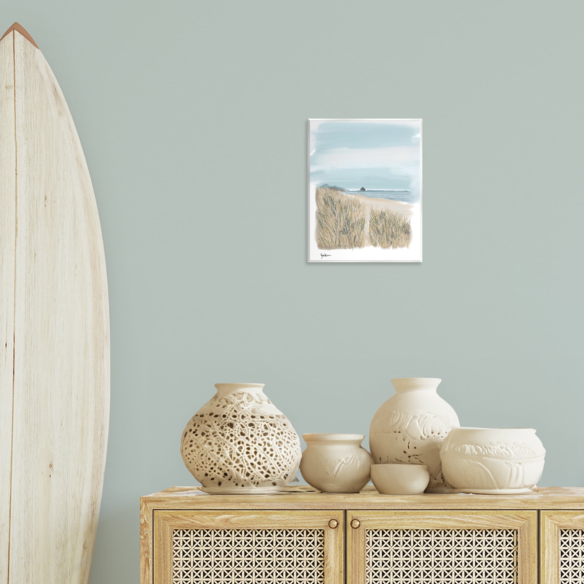 Stupell Industries Path To Calm Beach Landscape & Nature Painting Unframed Art Print Wall Art, 11 x 14