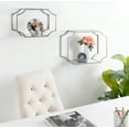 thumbnail image 6 of Kate and Laurel Ciel Modern Horizontal Shelves, Set of 2, Silver, Decorative Glam Wall Decor for Storage and Display, 6 of 7