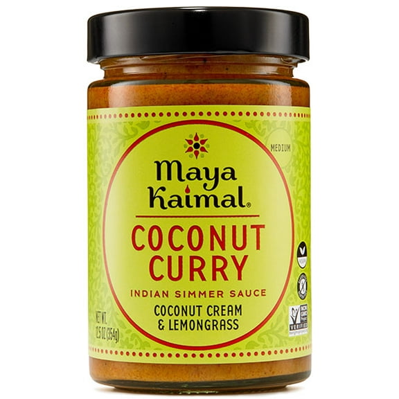 (Pack of 6), Maya Kaimal Coconut Curry Indian Simmer Sauce, 12.5 oz