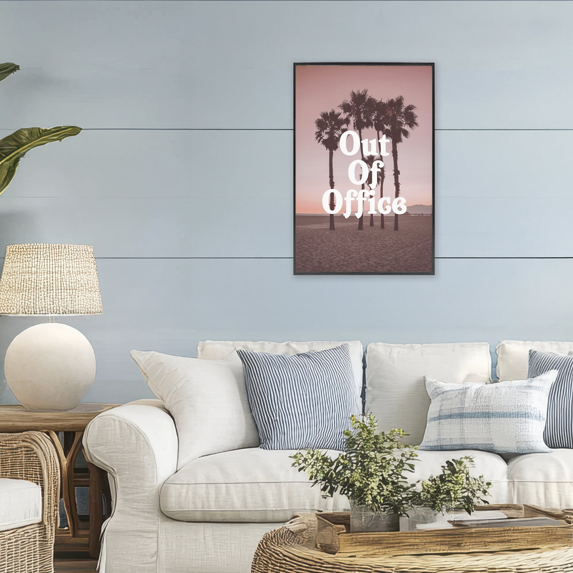 Stupell Industries Out Of Office Tropical Escape Black Framed Giclee Art, design by Lil' Rue