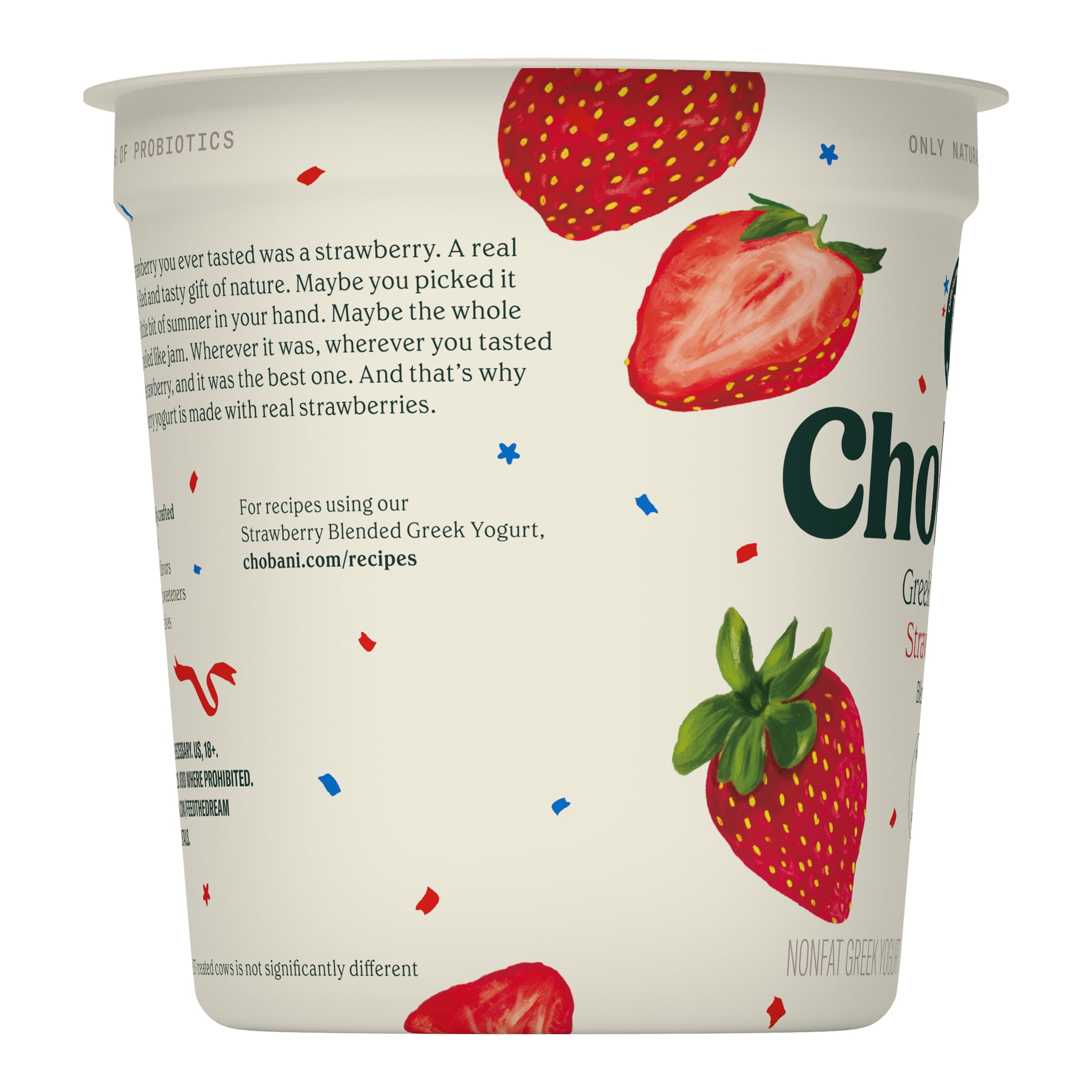 Chobani Non-Fat Greek Yogurt Strawberry Blended 32 oz Tub