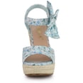 thumbnail image 2 of Sandalias de mujer Allegra K con tacón de cuña tipo alpargata con tira trasera floral y plataforma Flor azul 41, 2 of 6