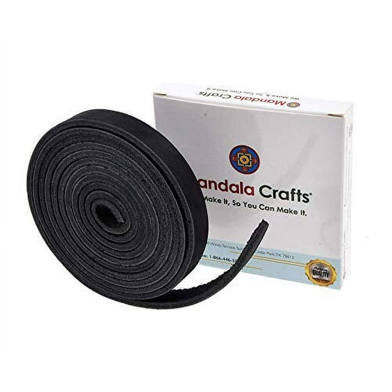 Mandala Crafts Genuine Leather Strap - Black Cowhide Leather