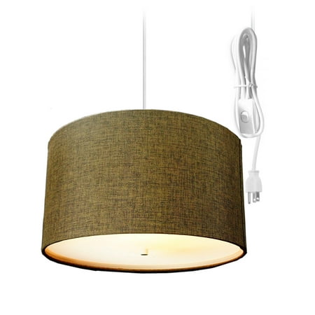 

Home Concept Chocolate Burlap 2 Light Swag Plug-In Pendant with Diffuser