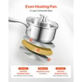 thumbnail image 3 of VEVOR 1.5 QT Saucepan with Steamer, Stainless Steel Saucepan with Glass Lid, Multipurpose Nonstick Stainless Steel Sauce Pot with Ergonomic Handle, Friendly for Oven, Dishwasher, Induction Cooker, 3 of 9