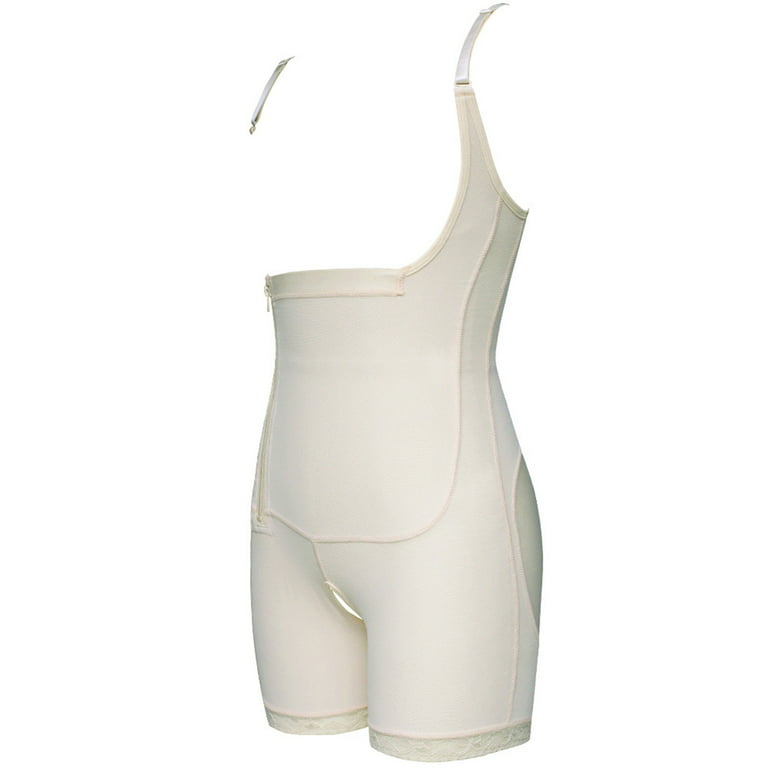 SBYOJLPB Women's Plus Size Shapewear Women Plus Full Body Suit U-Neck Vest  Zipper Surgeries Lace Stitching Compression Garment Shapewear Bodysuit  Beige 16(XXXXL) 