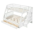 thumbnail image 5 of Twin-Over-Full Bunk Bed with Drawers,Ladder and Storage Staircase, White, 5 of 9