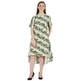 thumbnail image 1 of Phagun Robe en Coton Imprimé avec Poches Col Mandarin Robe Asymétrique Longueur Genou pour Femmes, 1 of 7
