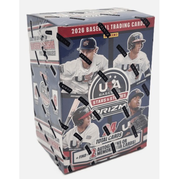2026 Panini USA Baseball Stars and Stripes PRIZM Factory Sealed Blaster Box 2 Auto OR MEM!