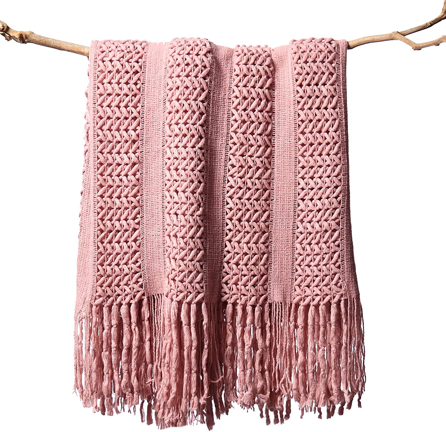 Throw Blanket for CouchSoft Boho Throw Blanket,Cozy Knit Farmhouse