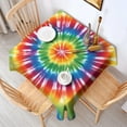 thumbnail image 2 of Colorful Rainbow Tie Dye Spiral Pattern Square Tablecloth,Waterproof Square Table Cover,Wipeable Spillproof Washable Table Cover for Home Kitchen Party Decor 42"X42"(107x107cm), 2 of 6