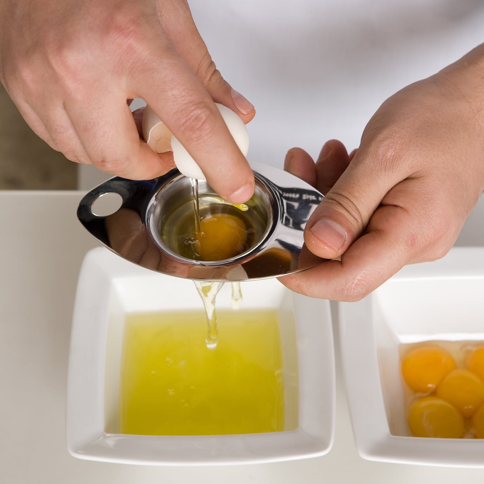 Unique Bargains Egg Separator Stainless Steel Kitchen Cooking Tool Egg Shape