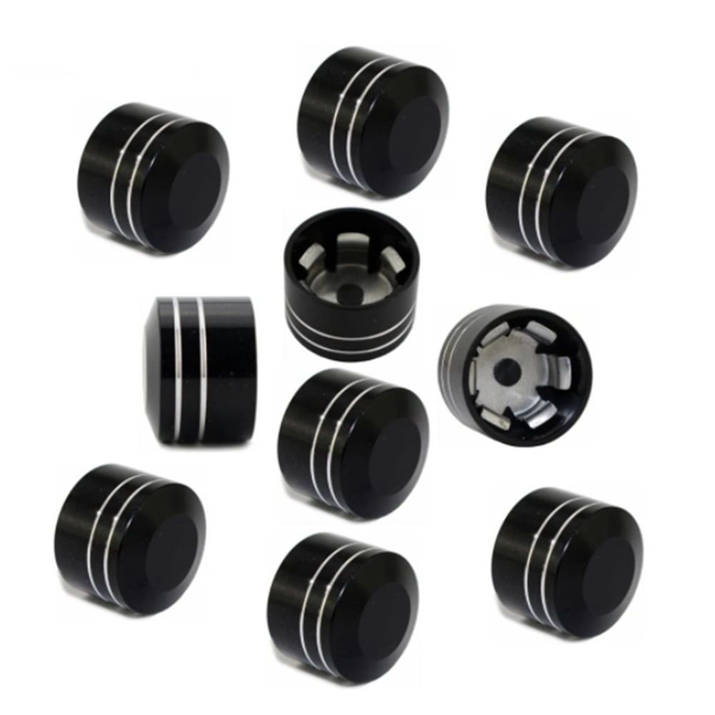 10PCS CNC Cut Inner 9mm Schrauben Bolt Topper Caps Cover Black Large Fit Harley