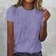 thumbnail image 2 of Blusas para las Mujeres Casual Impreso Cuello Redondo Suéter Manga Corta Blusa, Ligero Casual Top, 2 of 4