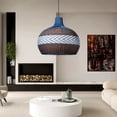 thumbnail image 3 of Arturesthome Rattan Pendant Lights for Kitchen Island,Rattan Chandelier,Handmade Blue and White Woven Ceiling Hanging Light Lamp Shade, 3 of 16