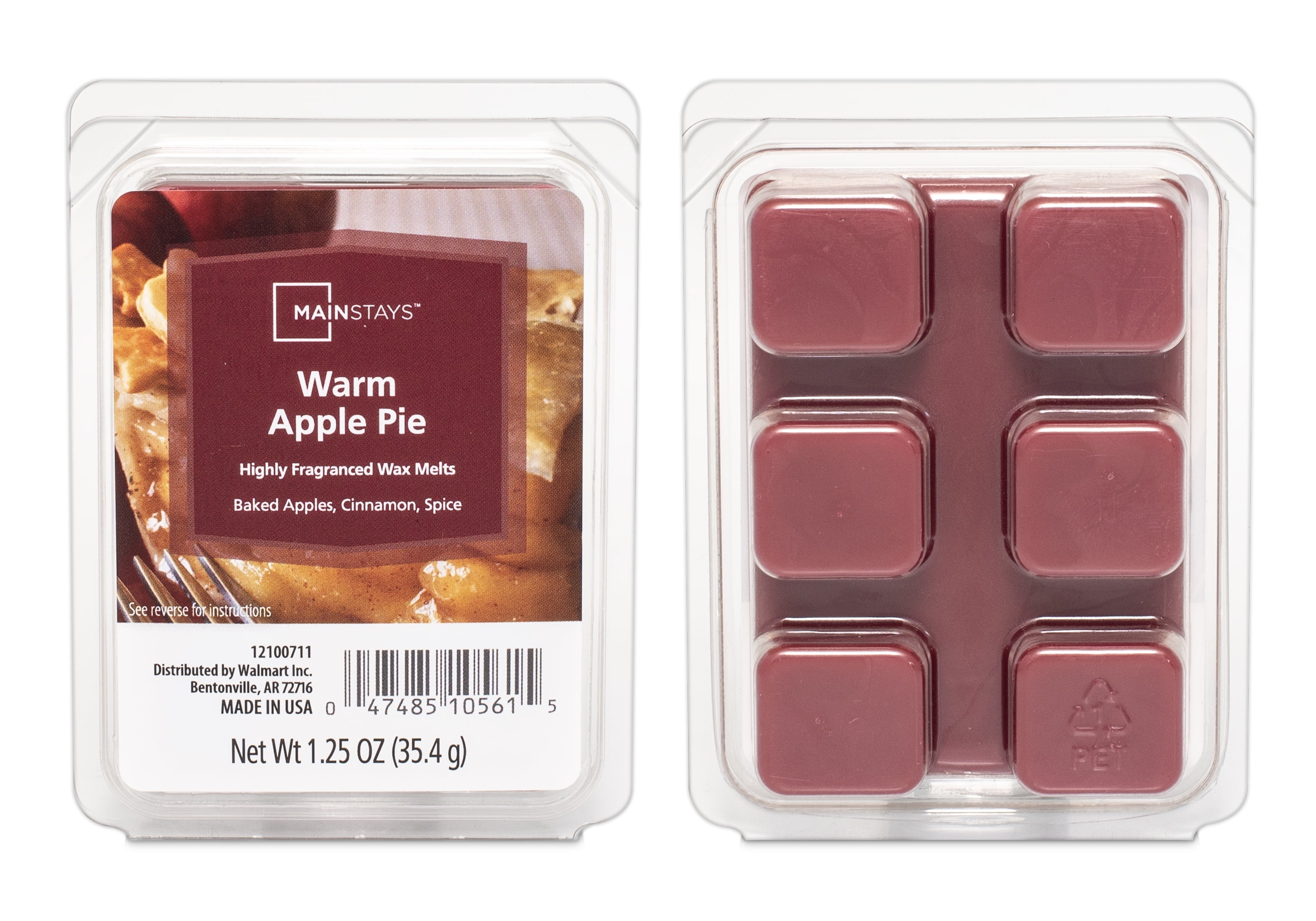 Mainstays Warm Apple Pie Scent Wax Melt, 1.25 oz