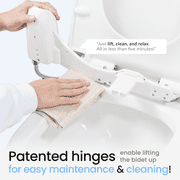 LUXE Bidet NEO 185 Plus – Next-Generation Bidet Toilet Seat Attachment with Innovative EZ-Lift Hinges, Dual Nozzles, and 360° Self-Cleaning Mode (White)