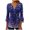 Purple#02, variant on JTZGDY Fall 3/4 Flared Sleeve Tops for Women Lightweight Casual Floral Printed Half Button V Neck Henley Shirts Loose Flowy Cozy Ruched Pleated Tunic Blouse
