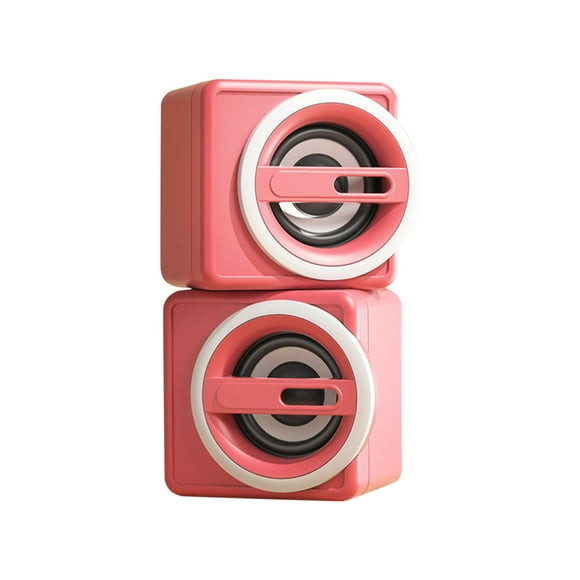 COM1950s Pair of Desktop Mini Usb Speakers, Compact Design with Enhanced Bass Sound, Easy Plug and Play Connectivity Via 3 5Mm Jack and Usb Power, Ideal for Computer, Laptop, and Multimedia Use