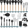thumbnail image 2 of Caannasweis Small Wooden Non-Stick Heat Resistant Silicone Cooking Utensil Set, 44 pcs, 2 of 7