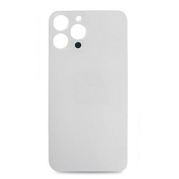 For iPhone 14 Pro Plain Glass Back Replacement in Silver / White