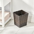 thumbnail image 2 of mDesign Woven Square Trash Can Wastebasket, Garbage Container Bin - Dark Brown, 2 of 5