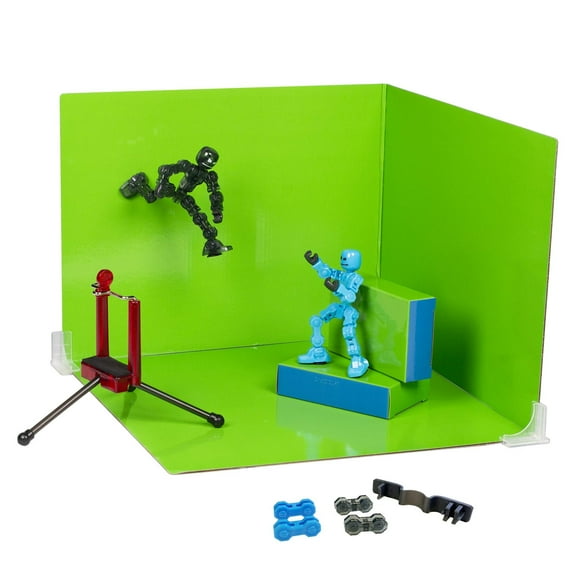 Zing Klikbot Zanimation Studio - Inclut 2 Klikbots, Support/support de Téléphone et Écran de Fond Recto Verso, pour 6 Ans et Plus