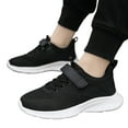 thumbnail image 6 of LIIPEE Girls Sneakers Closed Toe Non- Hook And Loop Strap Mesh Walking Running Tennis Shoes Kids Comfort Climbing Hiking Camping Cycling Sneaker,Black,28, 6 of 8