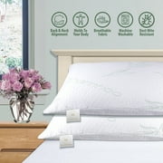 Memory Foam Hypoallergenic Comfort Cooling Bamboo Pillow - Set of 2 - Standard/Queen